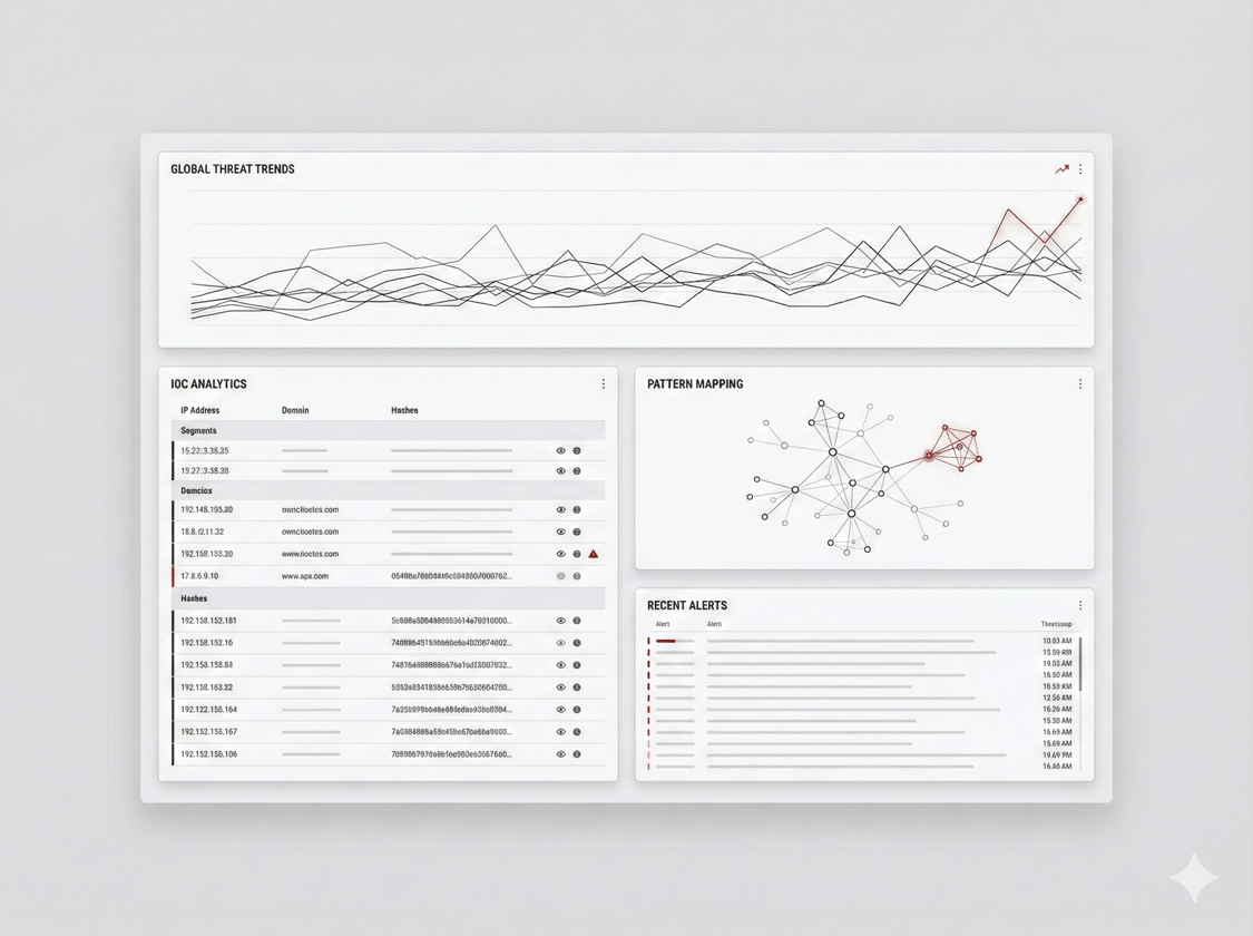 ConTI 위협 보고서 — 글로벌 위협 트렌드, IOC Analytics, Pattern Mapping, Recent Alerts